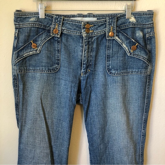 Mossimo Flare Hippiecore Boho Festival Jeans Plus Size Ridged 100% Cotton - Picture 2 of 11